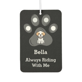 Customized Funny Pet Paw Dog Name Two Sided Photo Autolufterfrischer