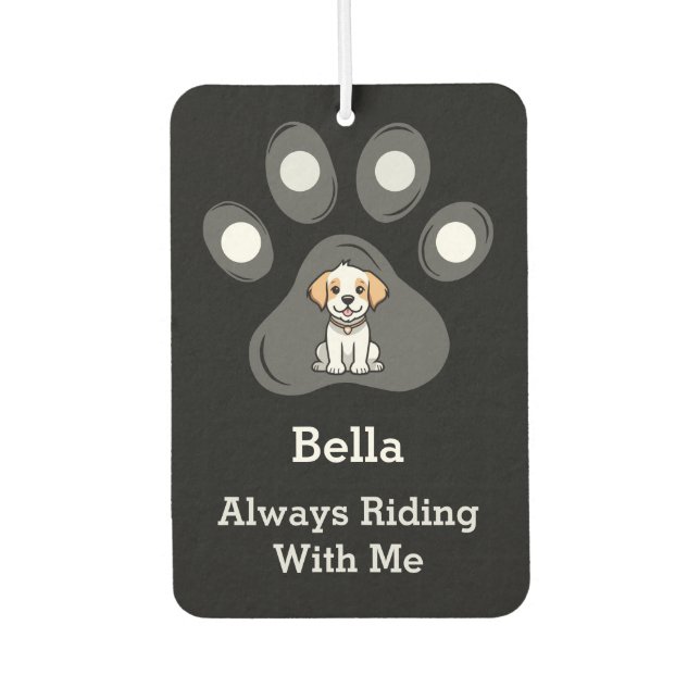 Customized Funny Pet Paw Dog Name Two Sided Photo Autolufterfrischer (Vorderseite)