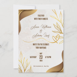 Customized Gold Wedding Party Invitation Card Einladung