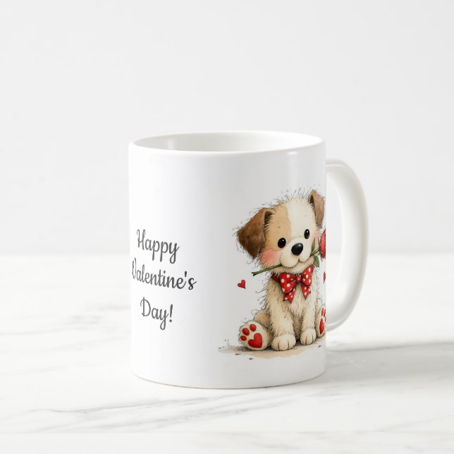Customized Happy Valentine's Day Mug Kaffeetasse (VorderseiteRechts)