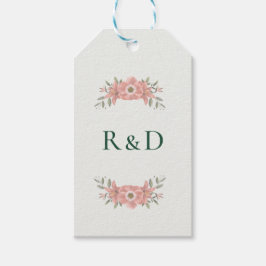 Customized Initials Blush Garden Wedding Favor Geschenkanhänger