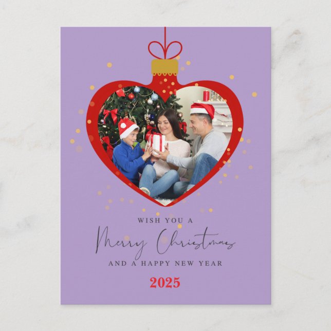 Customized Merry christmas & Happy New Year Photo Postkarte (Vorderseite)