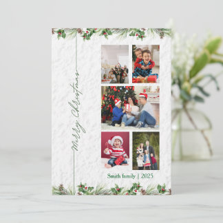 Customized Merry Christmas Photo Card Feiertagskarte