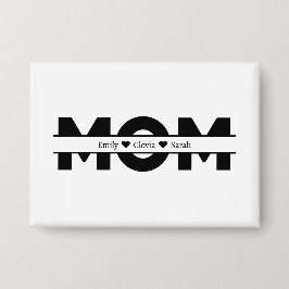 Customized mom children name button