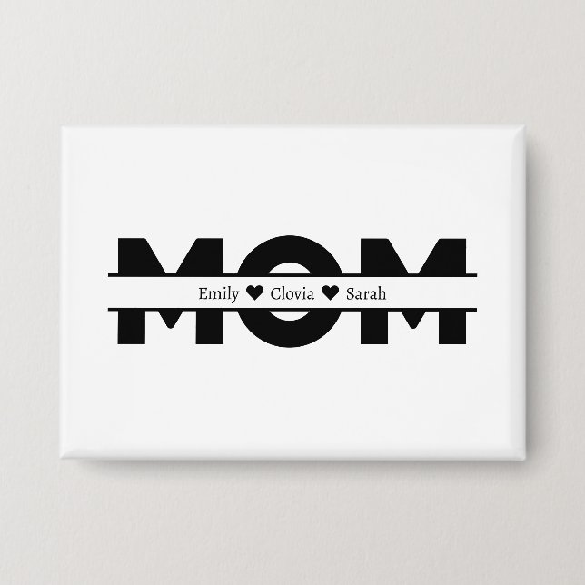 Customized mom children name button (Vorderseite)