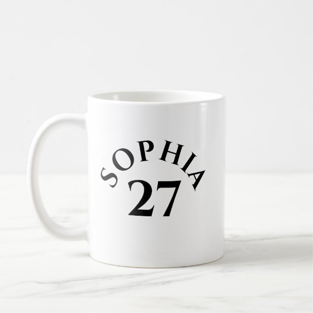 Customized Name and Number Kaffeetasse (Links)