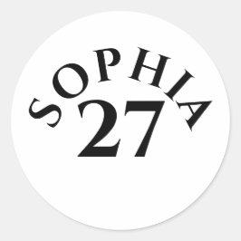 Customized Name and Number Runder Aufkleber