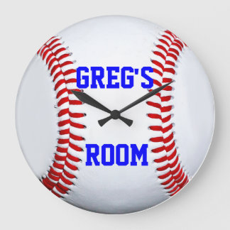 Customized Name Location Baseball Wall Clock Große Wanduhr