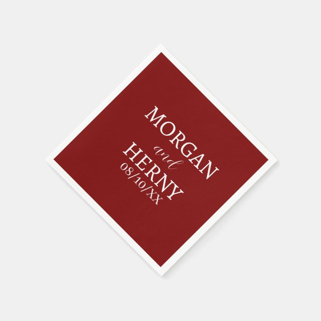 CUSTOMIZED NAME STYLISH MODERN  WEDDING  SERVIETTE (Ecke)