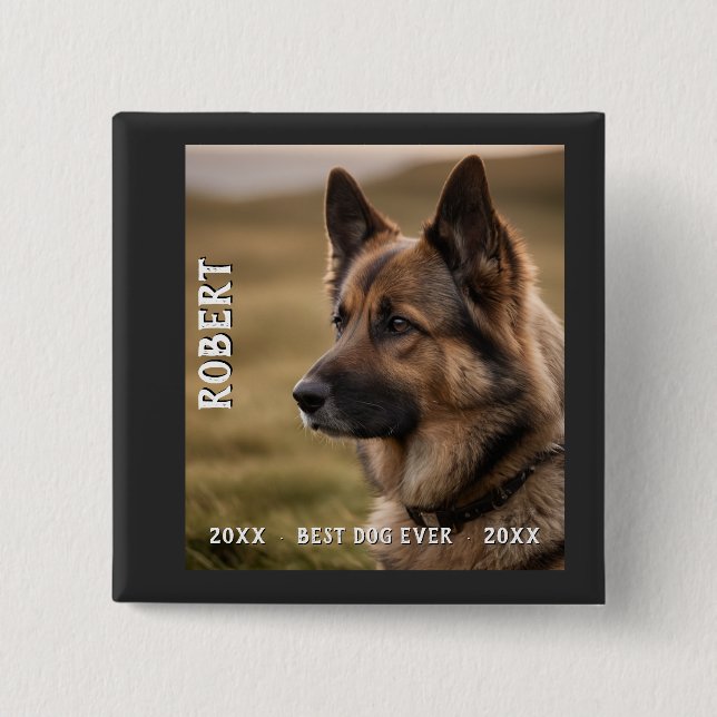 Customized pet memorial best dog ever button (Vorderseite)