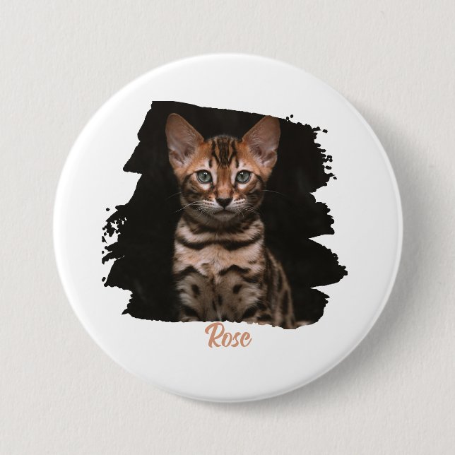 Customized pet photo with name button (Vorderseite)