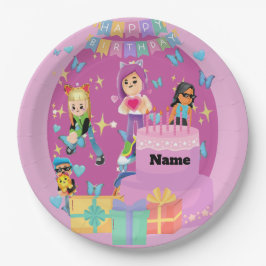 Customized PKXD Style Happy Birthday Paper Plate Pappteller