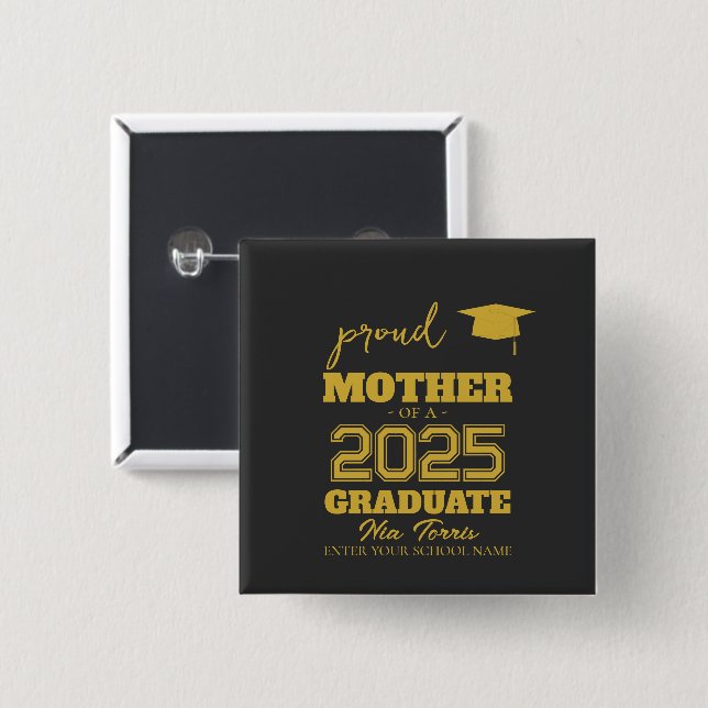 Customized proud mother of a graduate 2025 button (Vorne & Hinten)