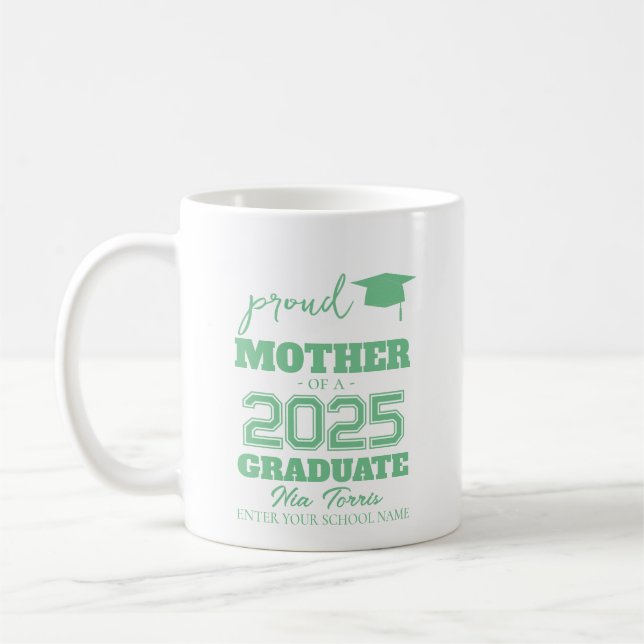 Customized proud mother of a graduate 2025 kaffeetasse (Links)