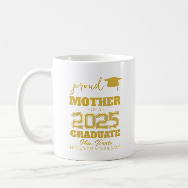 Customized proud mother of a graduate 2025 kaffeetasse (Links)