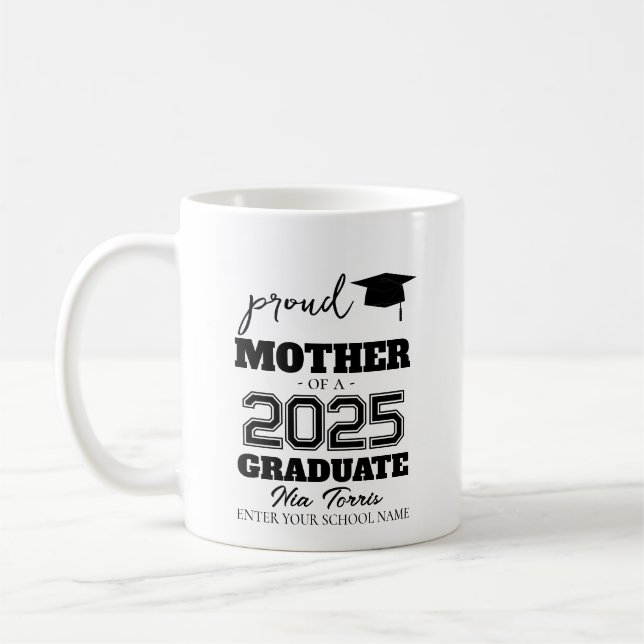 Customized proud mother of a graduate 2025 kaffeetasse (Links)