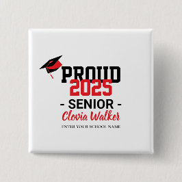 Customized proud school senior graduate button