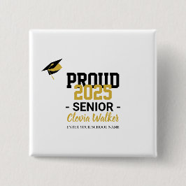 Customized proud school senior graduate button