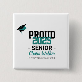 Customized proud school senior graduate button