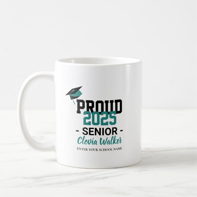 Customized proud school senior graduate kaffeetasse (Links)