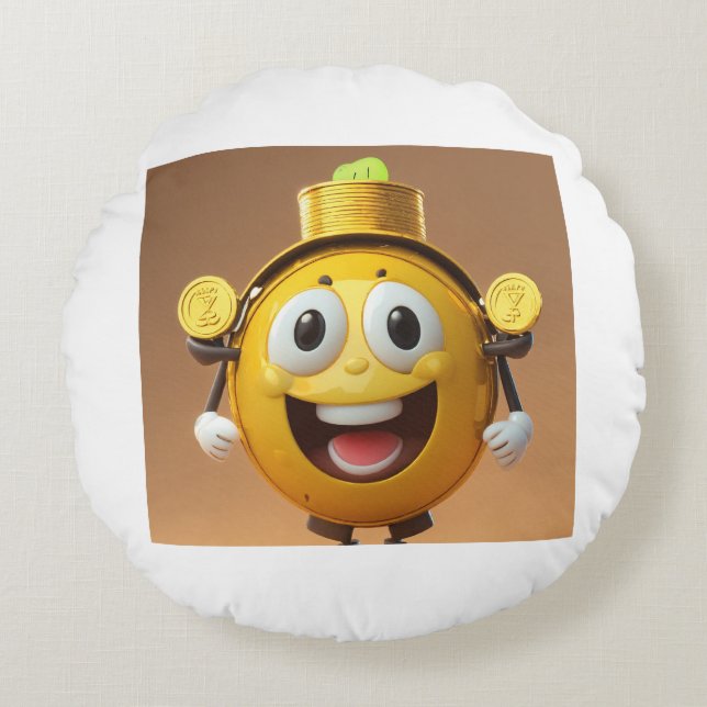 Customized round pillow cover, adding a fun . rundes kissen (Vorderseite)