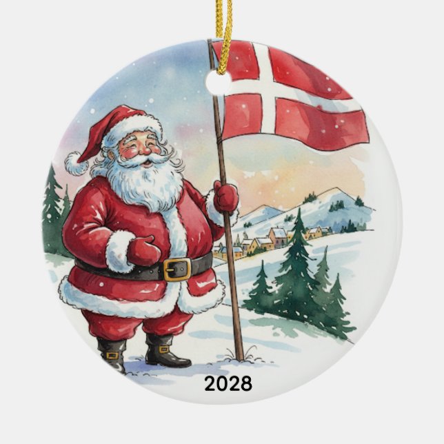 Customized Santa in Denmark  Keramik Ornament (Vorne)