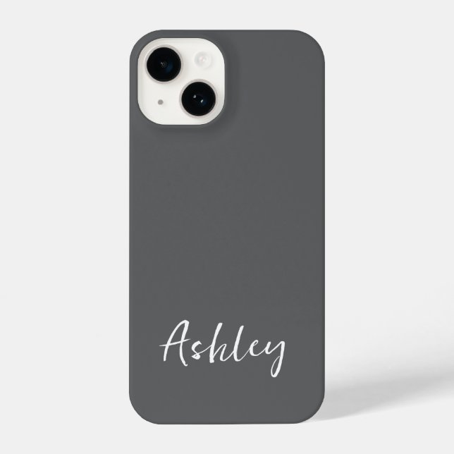 Customized Simple Stylish Modern Black Colour  iPhone 14 Hülle (Rückseite)