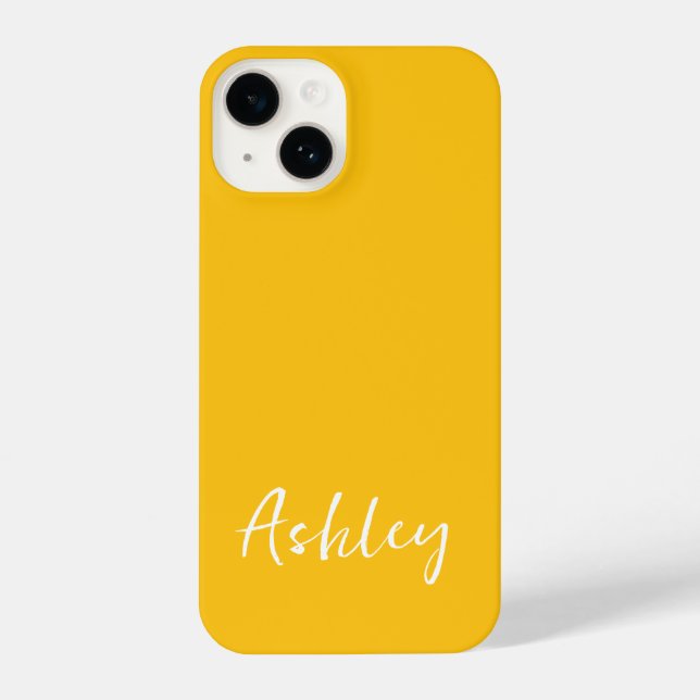 Customized Simple Stylish Modern Minimal Monogram  iPhone 14 Hülle (Rückseite)