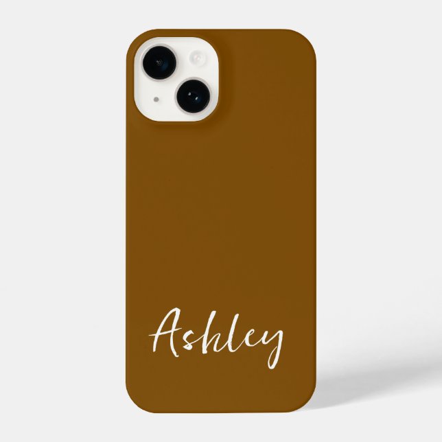 Customized Simple Stylish Modern Minimal Monogram  iPhone 14 Hülle (Rückseite)