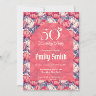 Customized Tulip Charm Teen Birthday Einladung