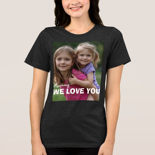 Customized with 2 and text Tri-Blend shirt (Vorderseite)
