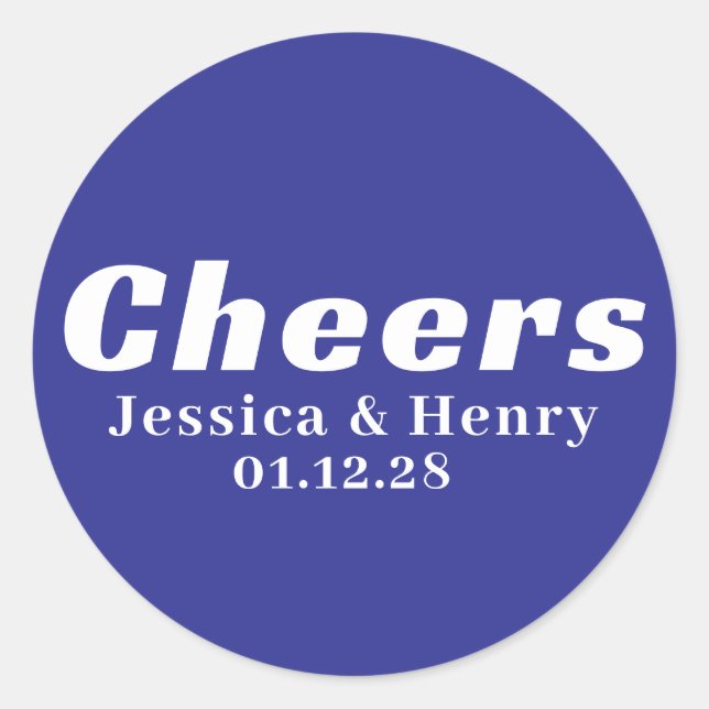 Customized Your Own Simple Stylish Minimal Wedding Runder Aufkleber (Vorderseite)