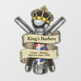 Customizing King Royal Crown Barber Shop Fensteraufkleber