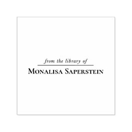 CUSTOMLibrary book stamp, simple elegant Permastempel