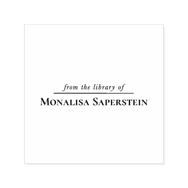 CUSTOMLibrary book stamp, simple elegant Permastempel (Design)