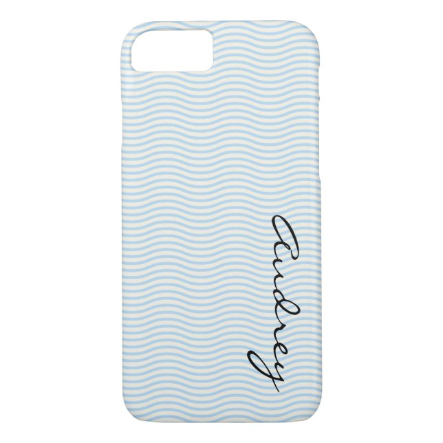 CustomName Blue Stripes Case-Mate iPhone Hülle (Rückseite)