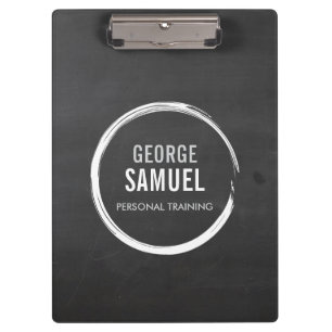 CUSTON CHALK SKETCH LOGO FÜR PERSÖNLICHE TRAINER KLEMMBRETT