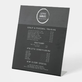 CUSTON CHALK SKETCH LOGO FÜR PERSÖNLICHE TRAINER SOCKELSCHILD