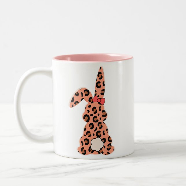 Custon Rabbit Pints Leopard Zweifarbige Tasse (Links)