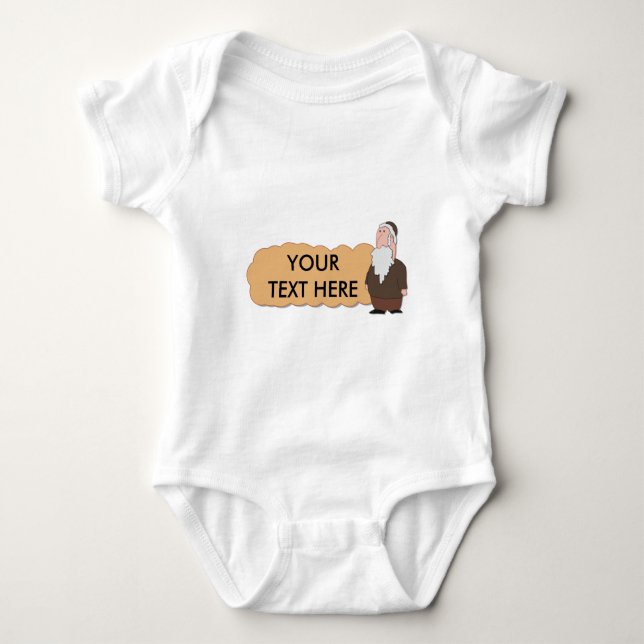 Custumizable Baby-Shirt des jüdischen Rabbiners Baby Strampler (Vorderseite)