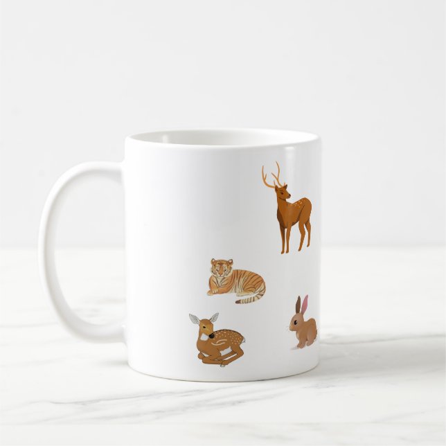 Cut animals friends cveramic mug  (Gauche)
