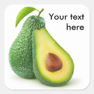 Cut avocado quadratischer aufkleber