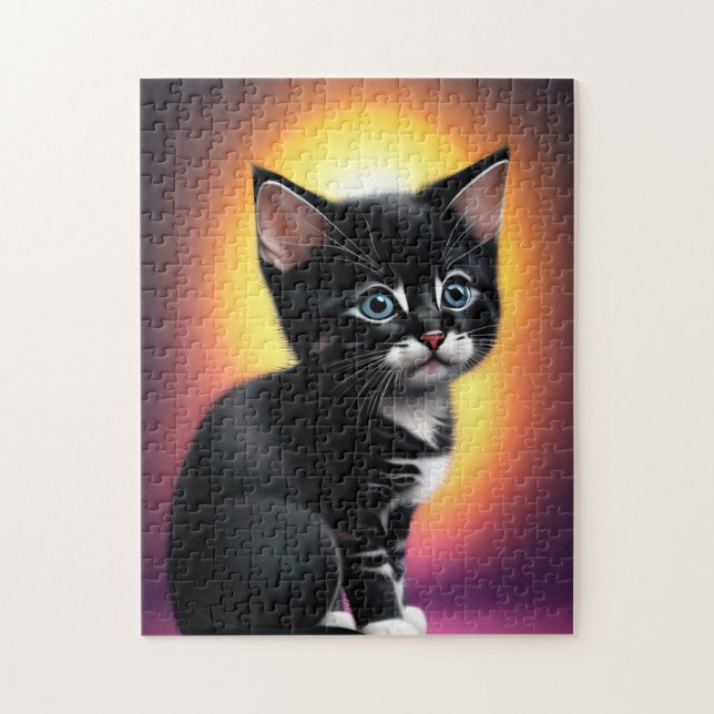 CUT CAT KITTEN ART JIGSAW PUZZLE (Vertical)