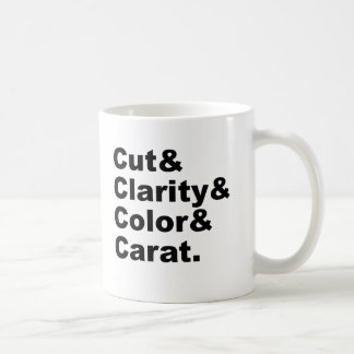 Cut & Clarity & Color & Carat | Diamantklasse Kaffeetasse