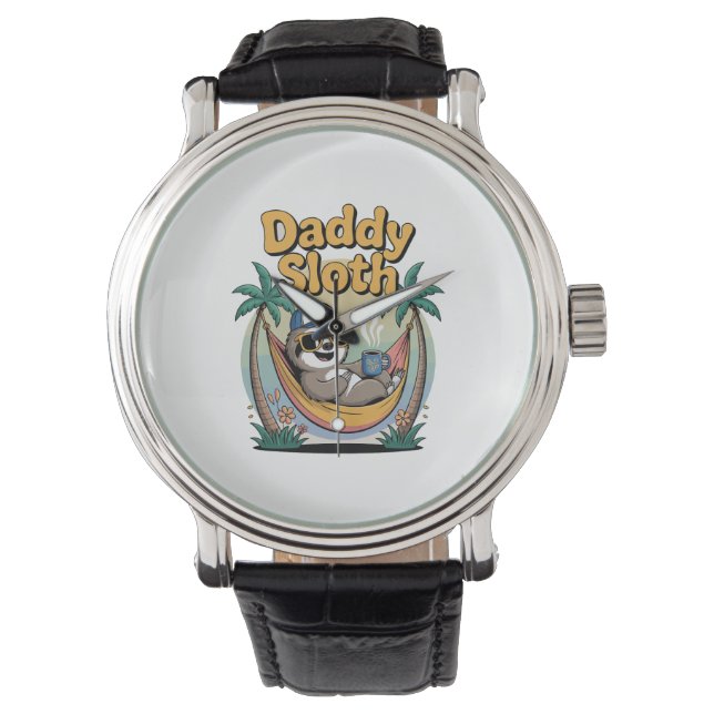 Cut Daddy Sloth Father Armbanduhr (Vorderseite)