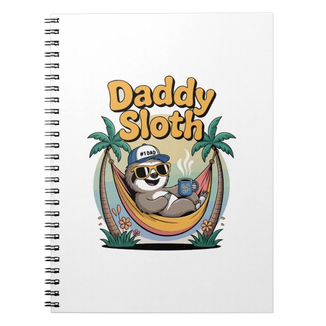 Cut Daddy Sloth Father Notizblock (Vorderseite)