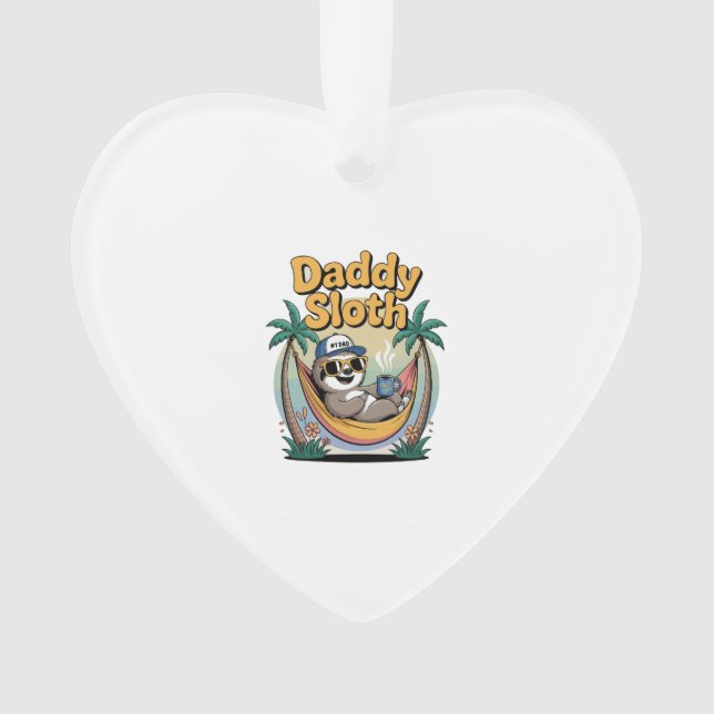 Cut Daddy Sloth Father Ornament (Vorderseite)