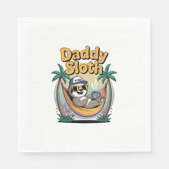 Cut Daddy Sloth Father Serviette (Vorderseite)
