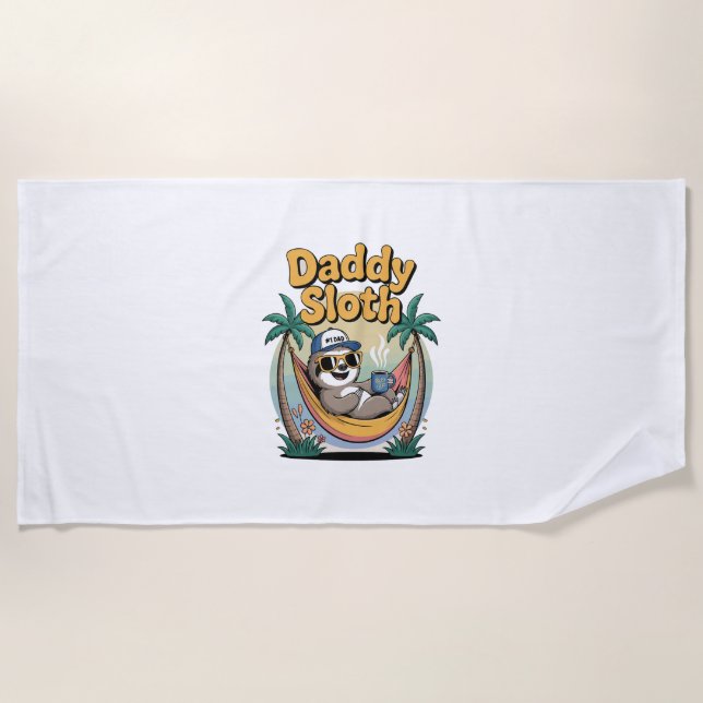 Cut Daddy Sloth Father Strandtuch (Vorderseite)