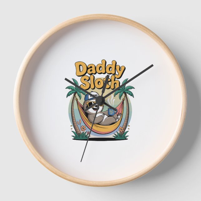 Cut Daddy Sloth Father Uhr (Vorderseite)